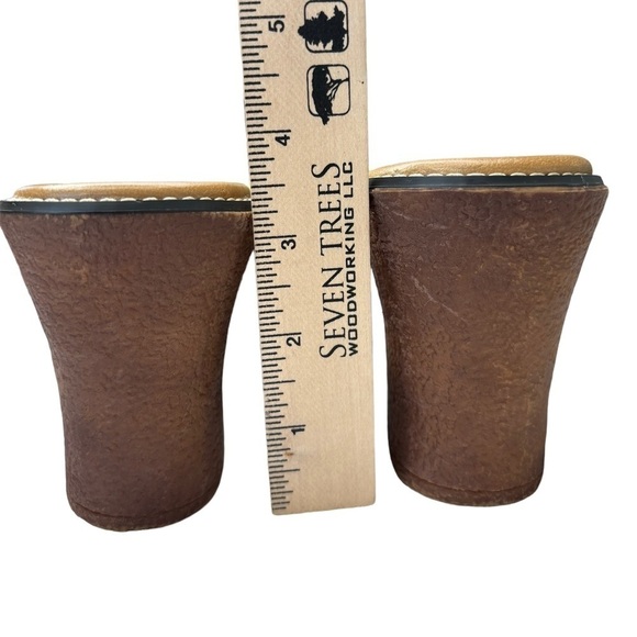 Lower East Side VTG Mules Size 9.5 Clogs Tan Suede & Sherpa Gummies Wedge Heel - Picture 4 of 9